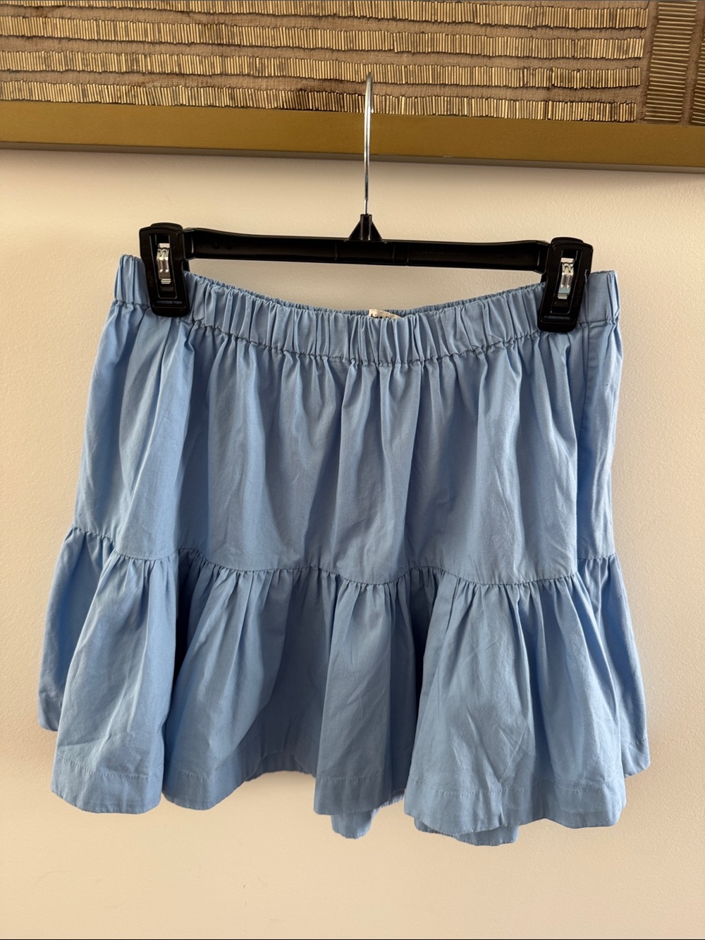 Abercrombie & Fitch Light Blue Elastic Waist Mini Skirt - Picture 1 of 2